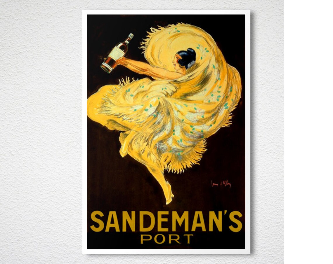 Sandemans Port Dancing Woman Golden Swirl Dress Bottle Poster - Image 2