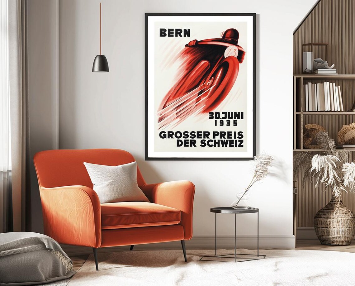 Bern Grosser Preis Der Schweiz 1935 Vintage Racing Poster - Image 3