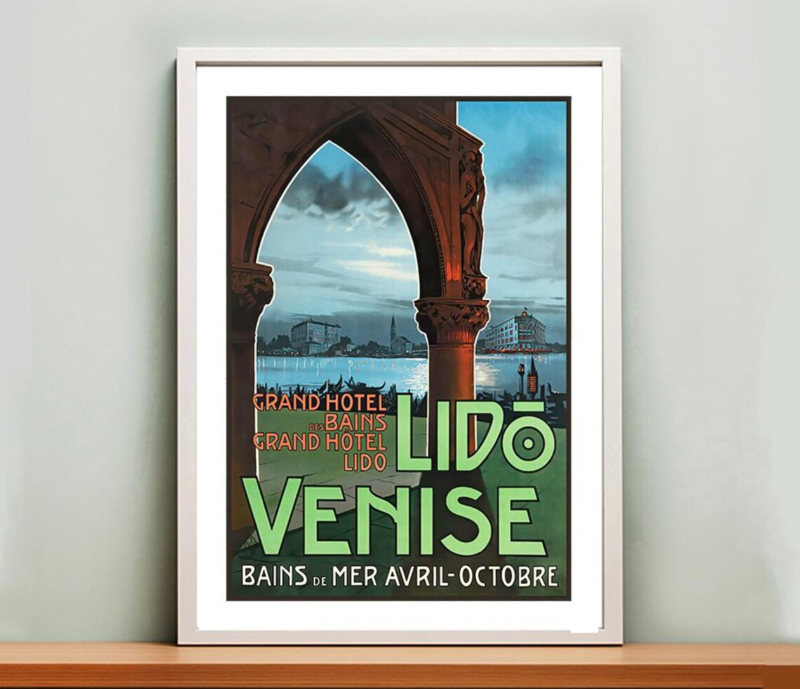 Venice Lido Grand Hotel des Bains Vintage Venetian Travel Poster - Image 2