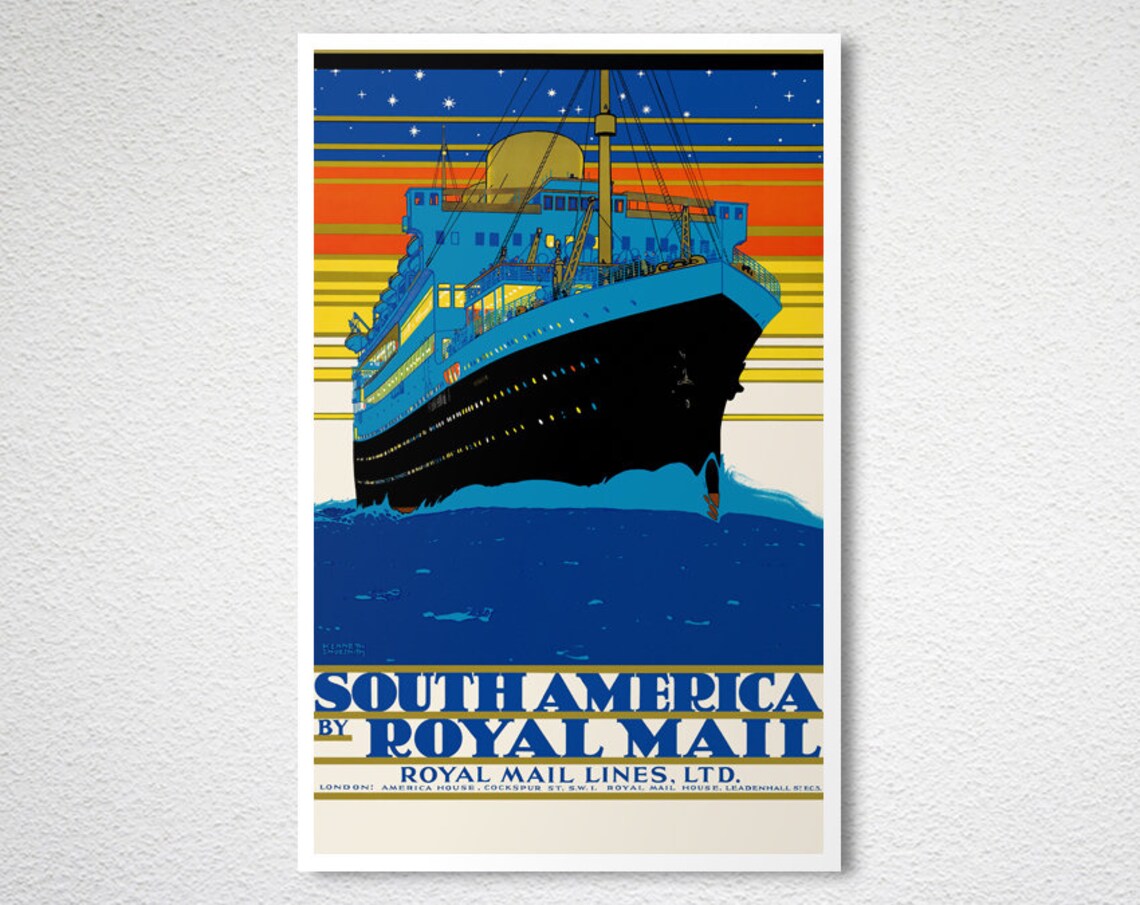 South America by Royal Mail Lines Ltd Vintage Ocean Liner Poster - Image 2