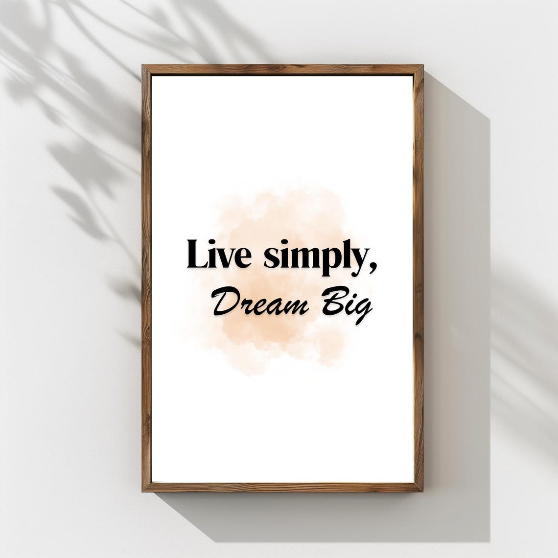 Live Simply Dream Big Quote Minimalist Watercolor Wash Poster