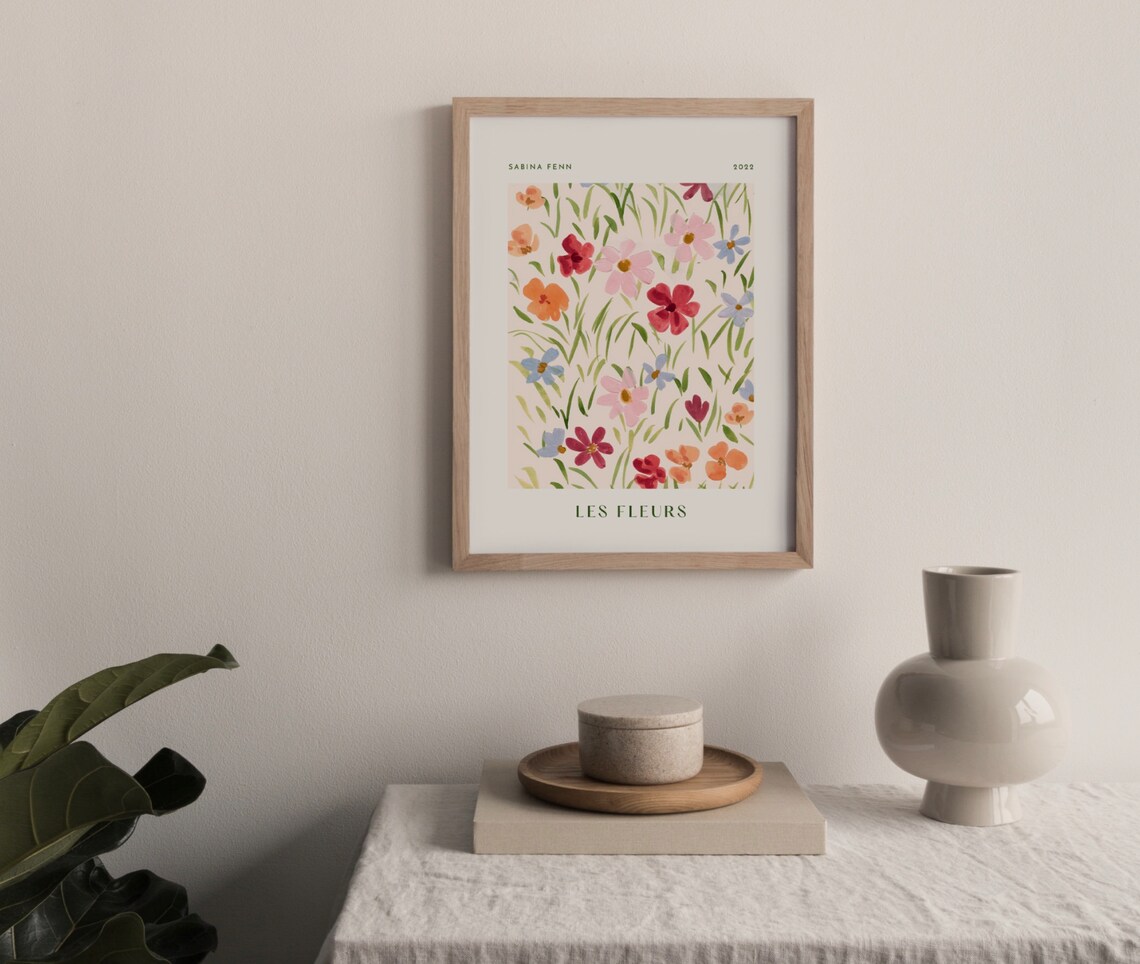 Vintage Floral Poster Print, Danish Pastel Vibe - Image 2