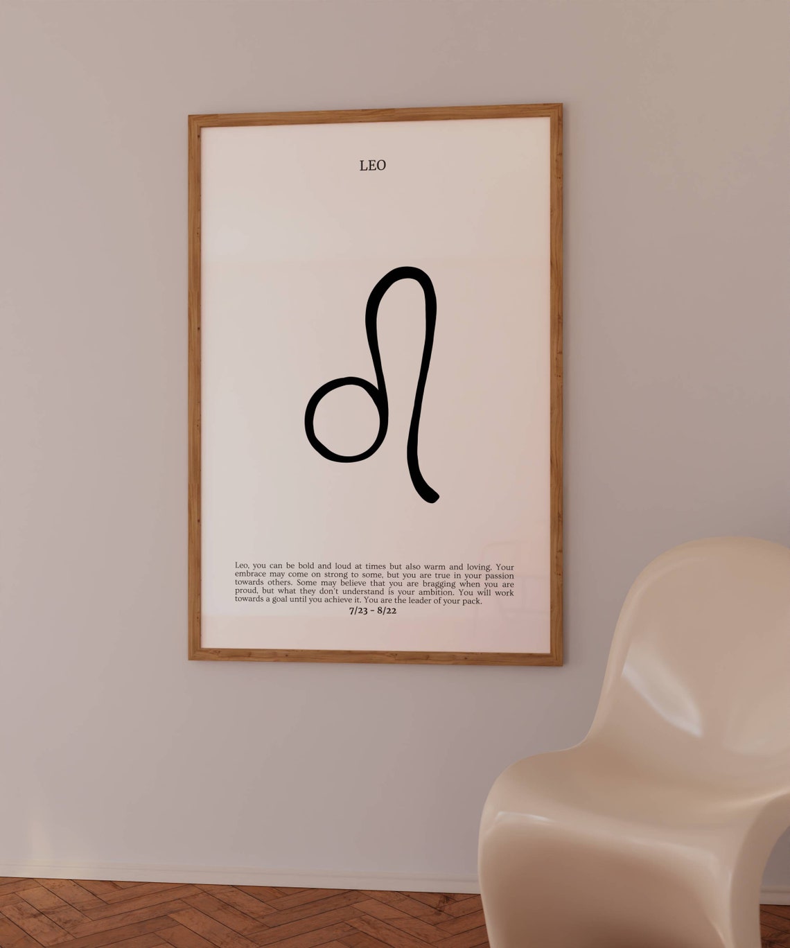 Leo Zodiac Sign Symbol Minimal Black And White Astrology Poster - Image 2