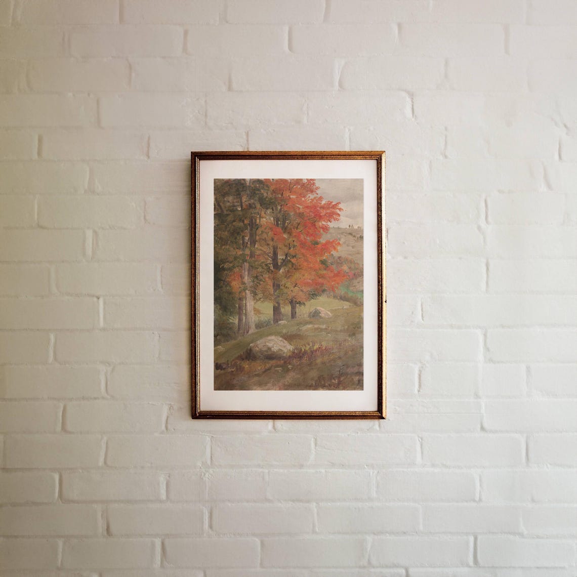 Autumn Forest Landscape Painting Fall Trees Thanksgiving Art Poster - Image 3