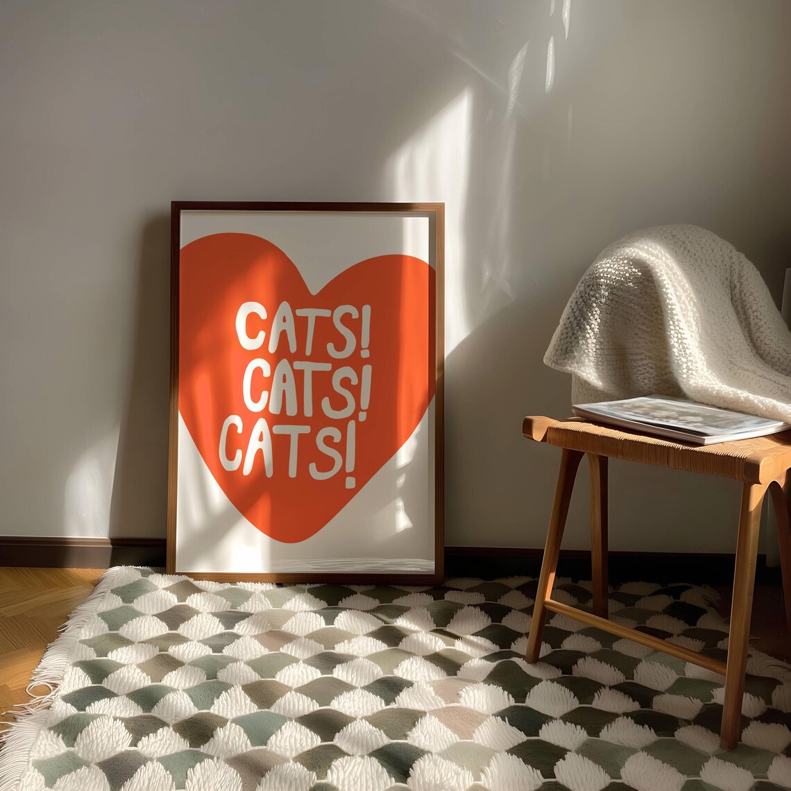 I Love Cats Art Print, Cat Illustration Home Decor - Image 3