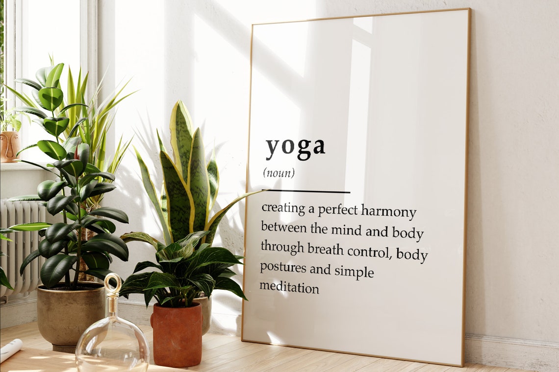 Yoga Dictionary Definition Minimalist Inspirational Quote Poster