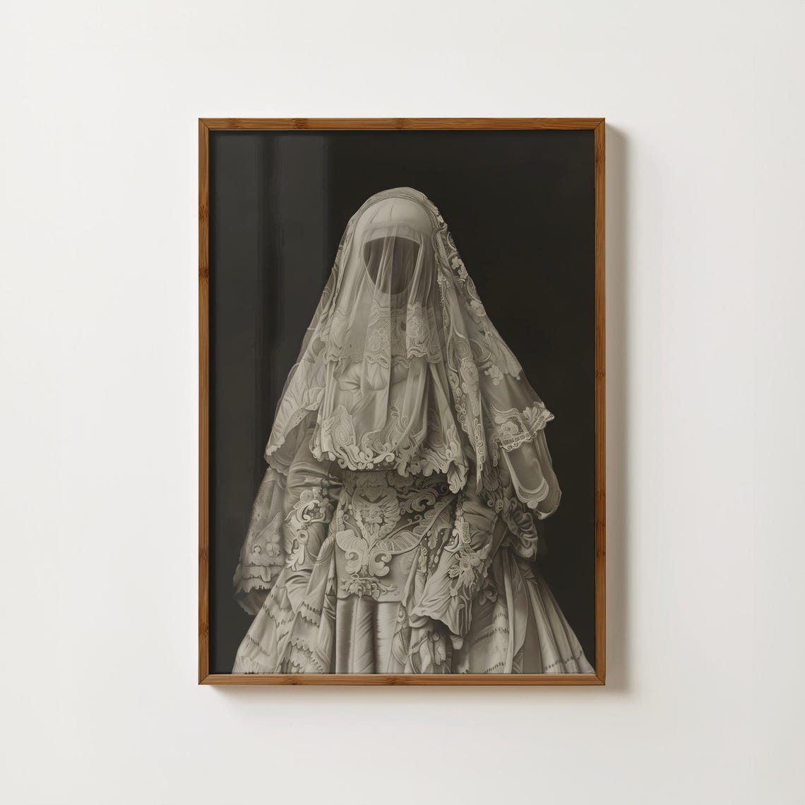 Ghost Bride Lace Veil Gothic Victorian Dark Portrait Style Poster