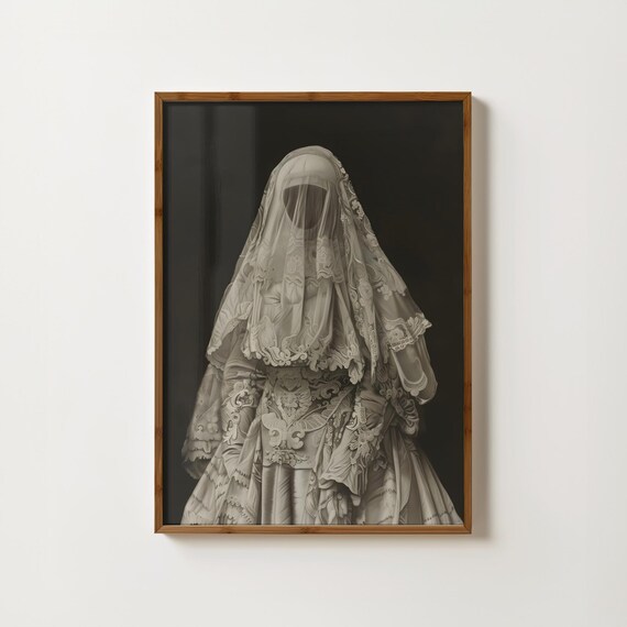 Ghost Bride Lace Veil Gothic Victorian Dark Portrait Style Poster