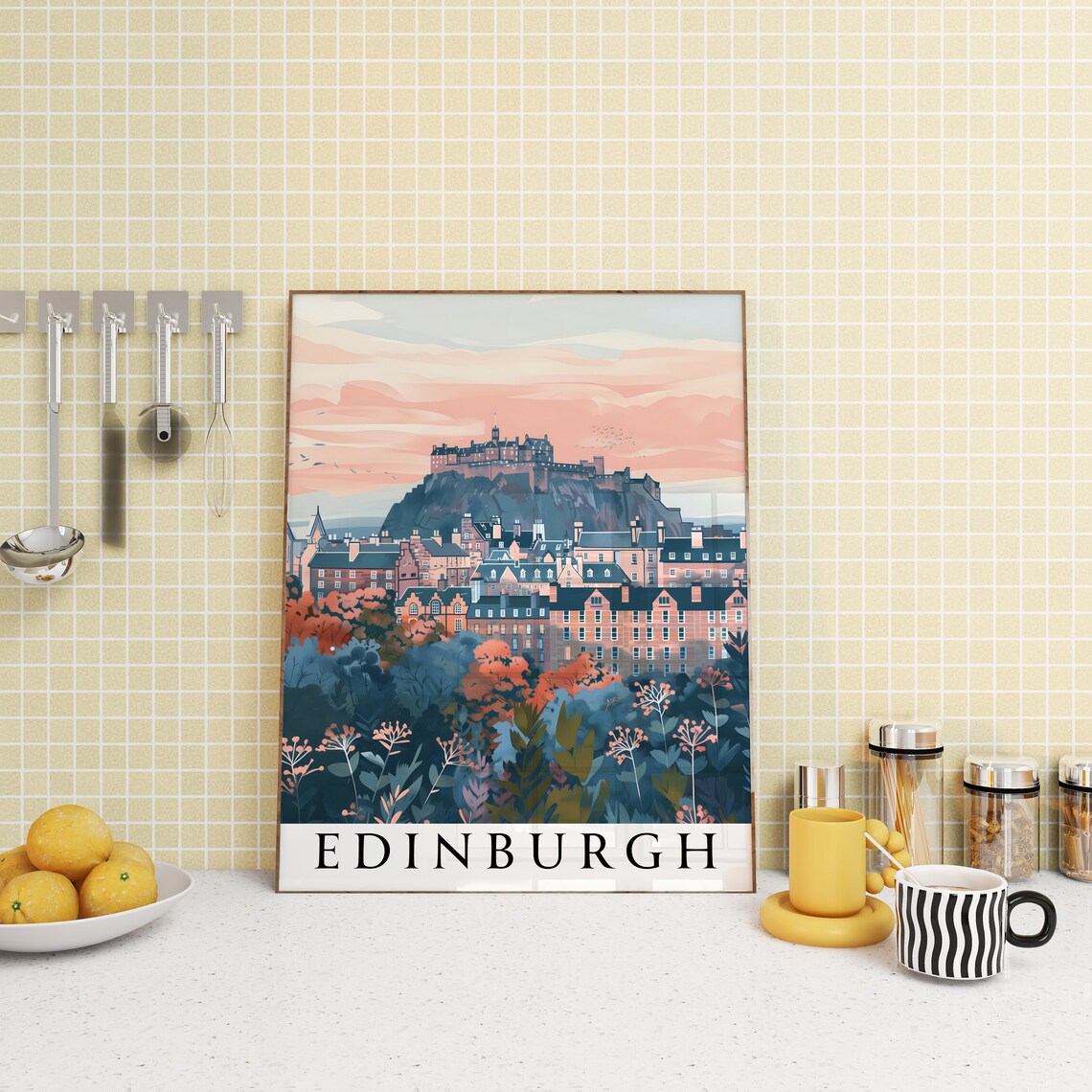 Edinburgh Castle Travel Poster, Scottish Art Print - Image 3