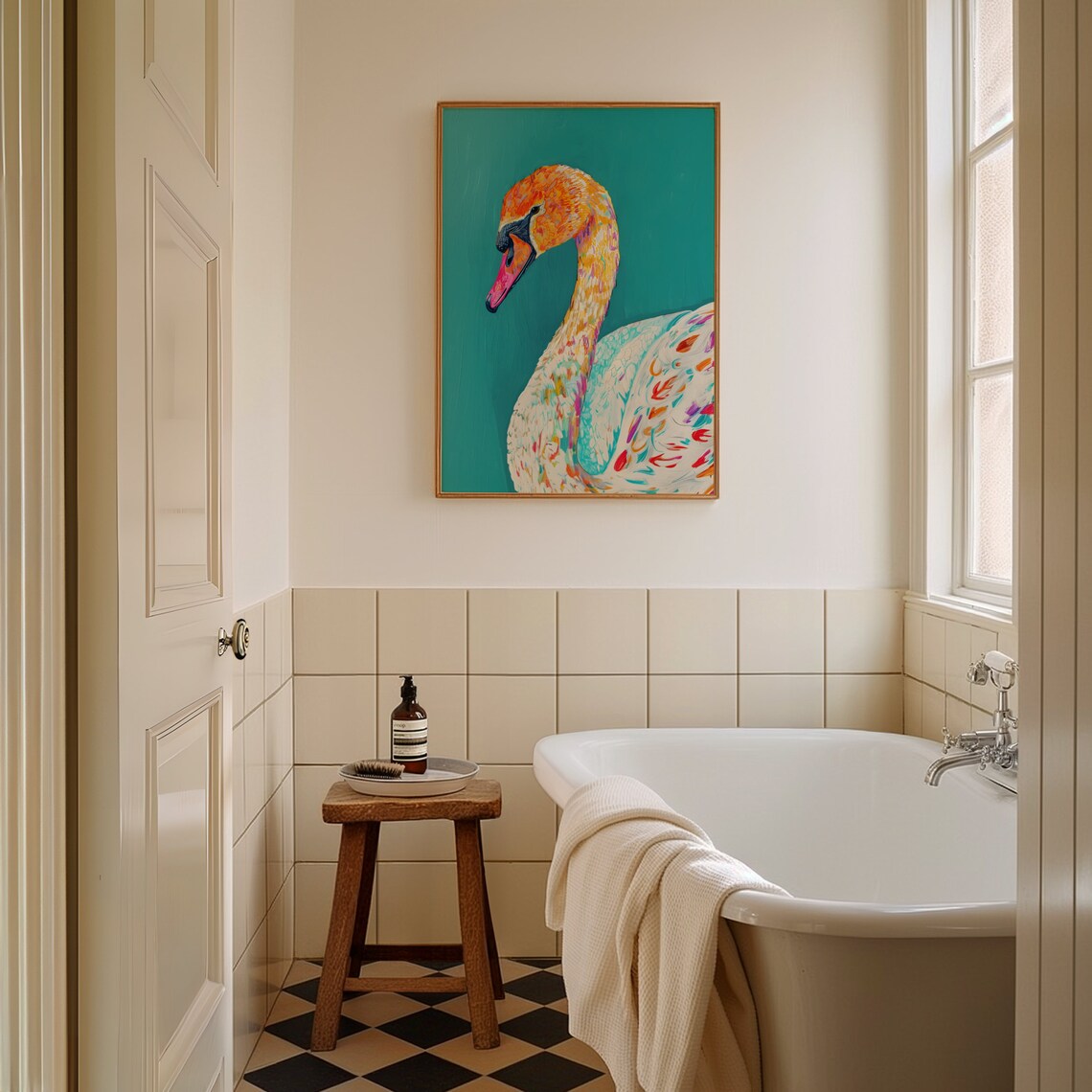 Blue Swan Modern Balletcore Nursery Art Print - Image 4