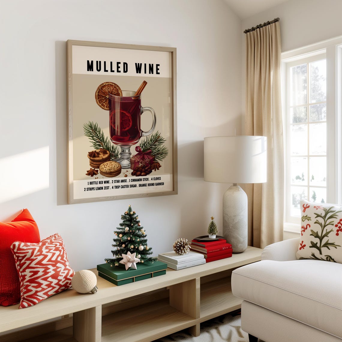 Mulled Wine Recipe Poster For Holiday Bar Cart Decor Artwork - Image 3