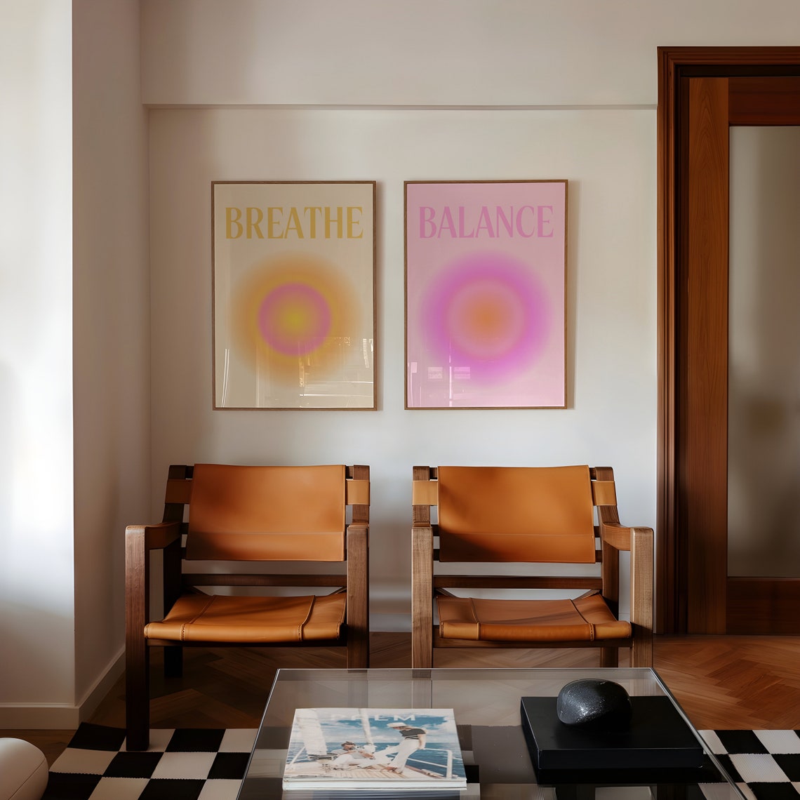 Breathe in Warm Sunrise Aura Typography Gradient Calm Poster - Image 4