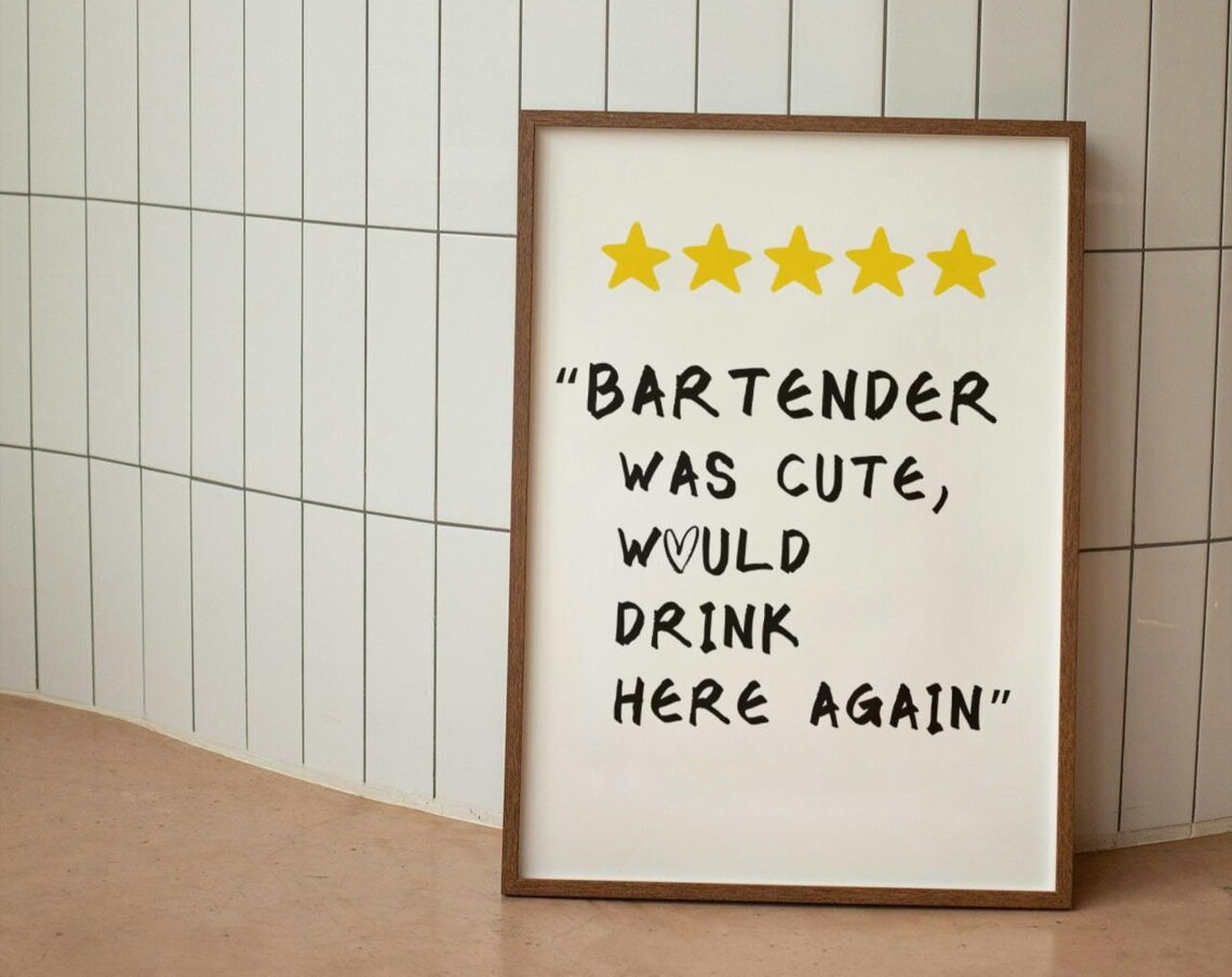 Bartender Was Cute Hand Drawn Wall Art Print