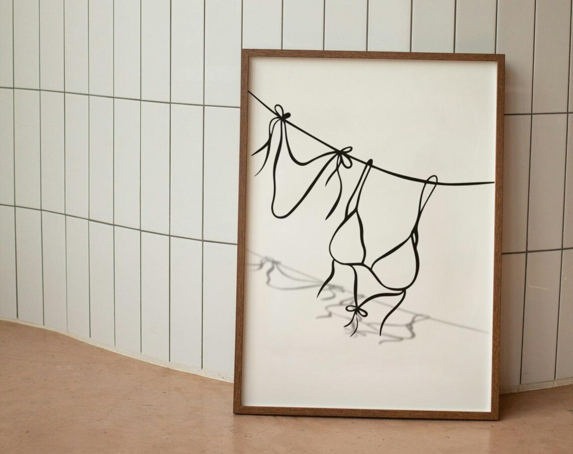 Bikini Art Print, Coconut Girl Coastal Cowgirl