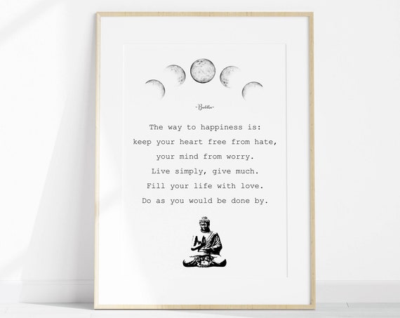 Buddha Positive Quote Spiritual Art Print