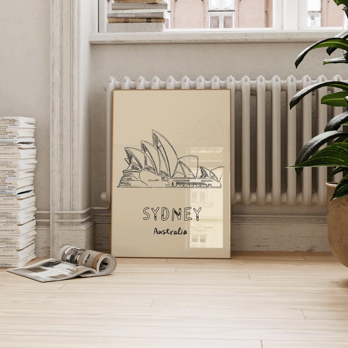 Sydney Line Drawing Travel Poster, Australia Gift - Image 3
