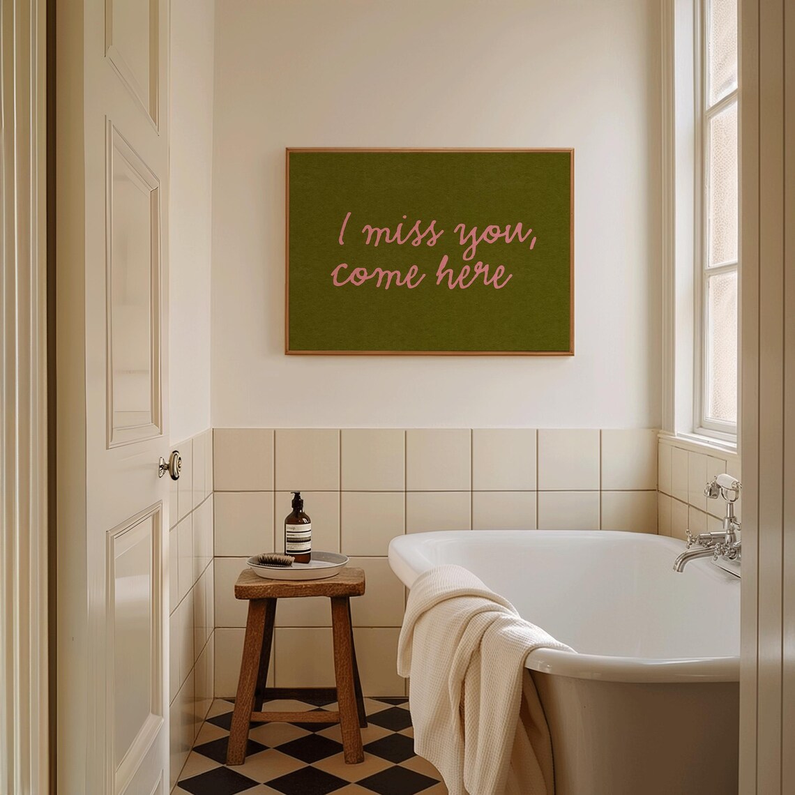 I Miss You Come Here, Vintage Typography Art Print - Image 2