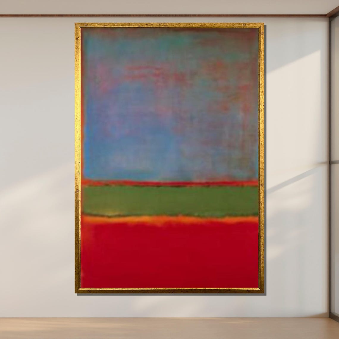 Abstract Color Field Painting Blue Green Red Modern Minimalist Poster