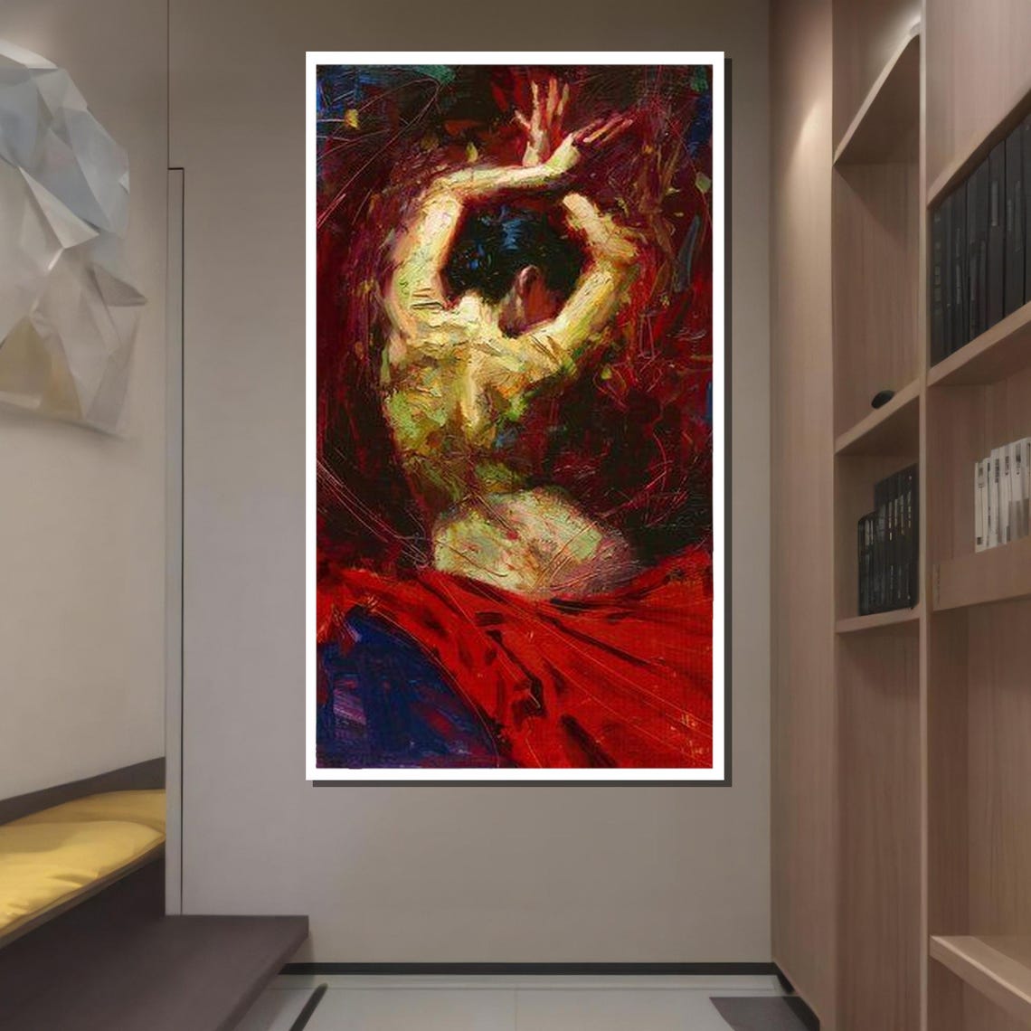 Sensual Nude Art Erotic Back Portrait Passionate Figure Painting Wall Art Design Ready To Hang - Image 2