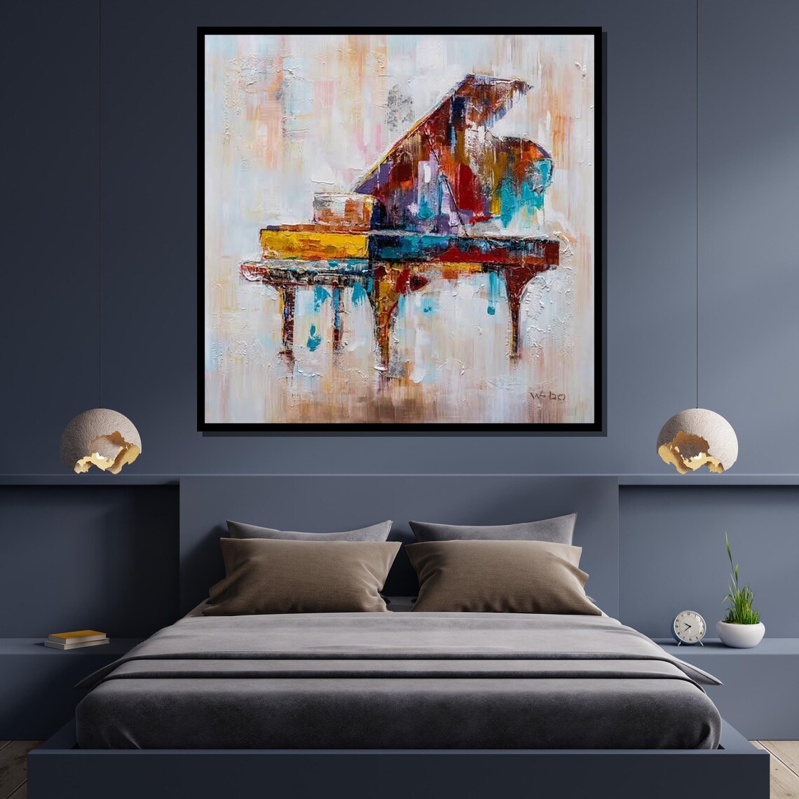 Colorful Grand Piano Abstract Palette Knife Music Painting Art Poster - Image 4