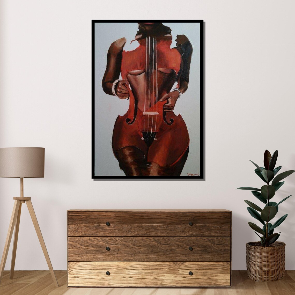 Sensual Cello Woman Body Musical Instrument Fusion Art Wall Poster - Image 4