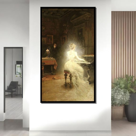 Spirit 1885 George Roux Ghostly Pianist Haunted Painting Art Print