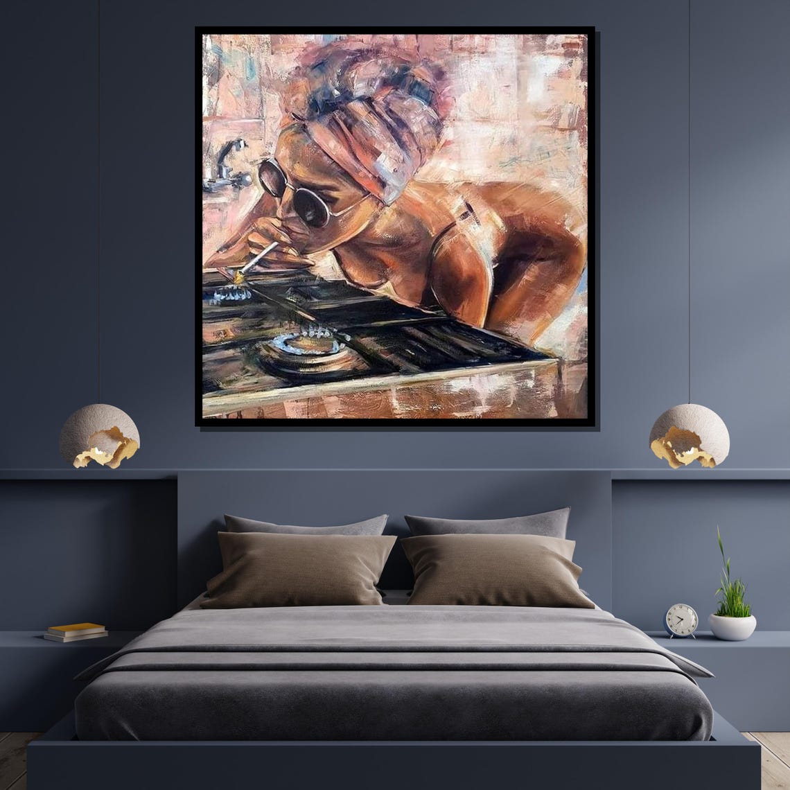 Edgy Urban Life Painting Bold Female Portrait Gritty Realism Art Contemporary Urban Thought Provoking Wall Decor Ready To Hang - Image 4