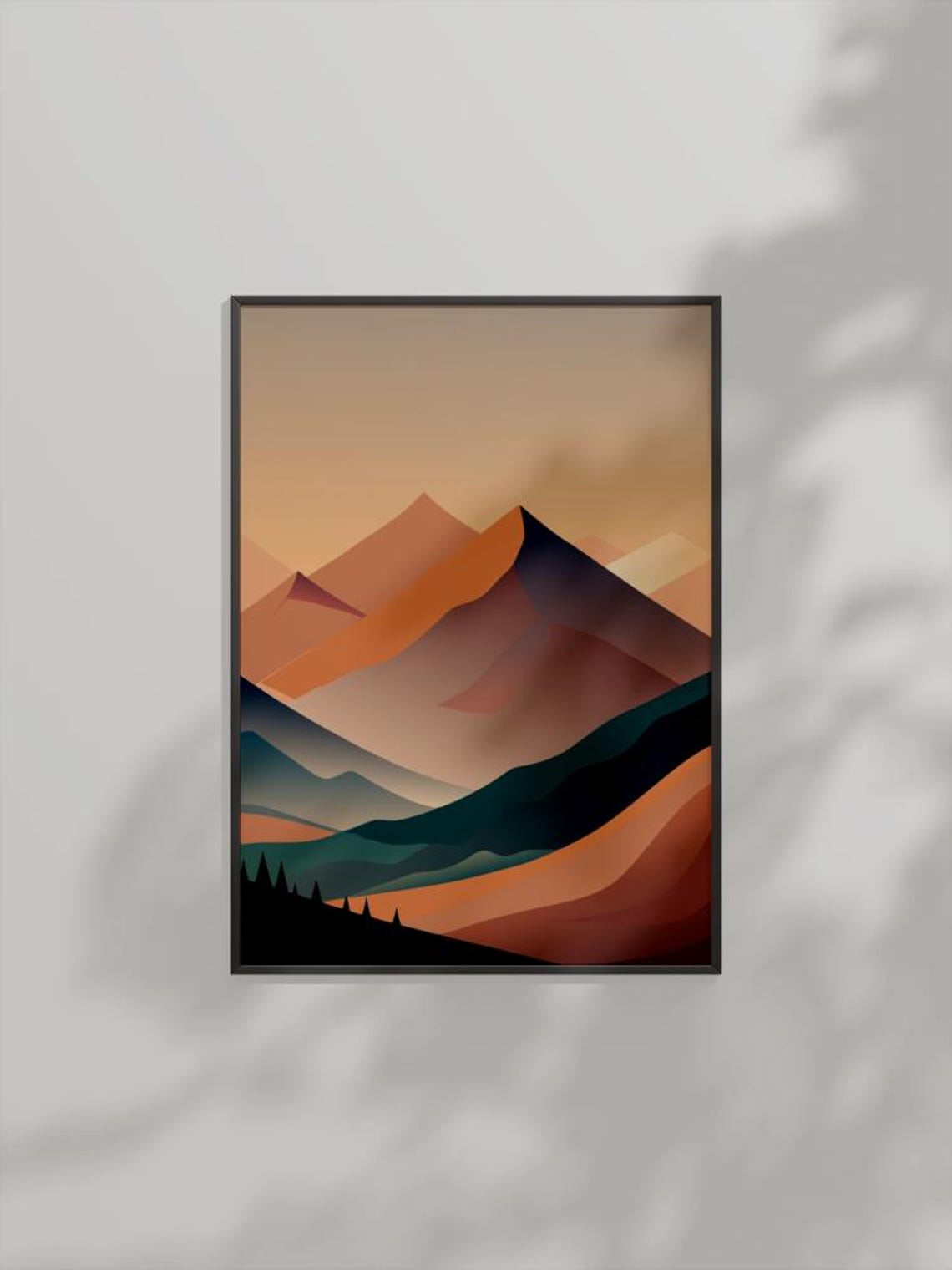 Abstract Mountain Layers At Sunrise