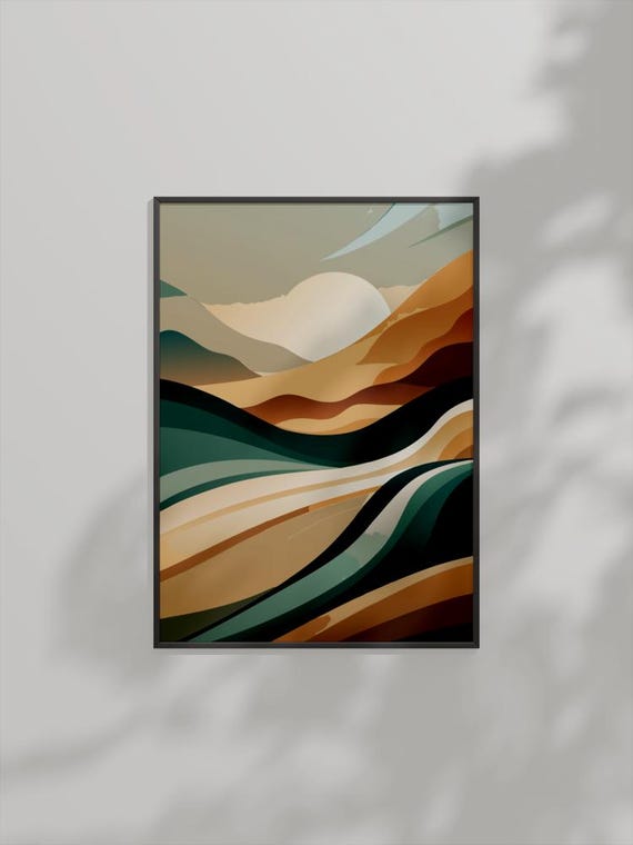 Abstract Rolling Hills And Sunrise