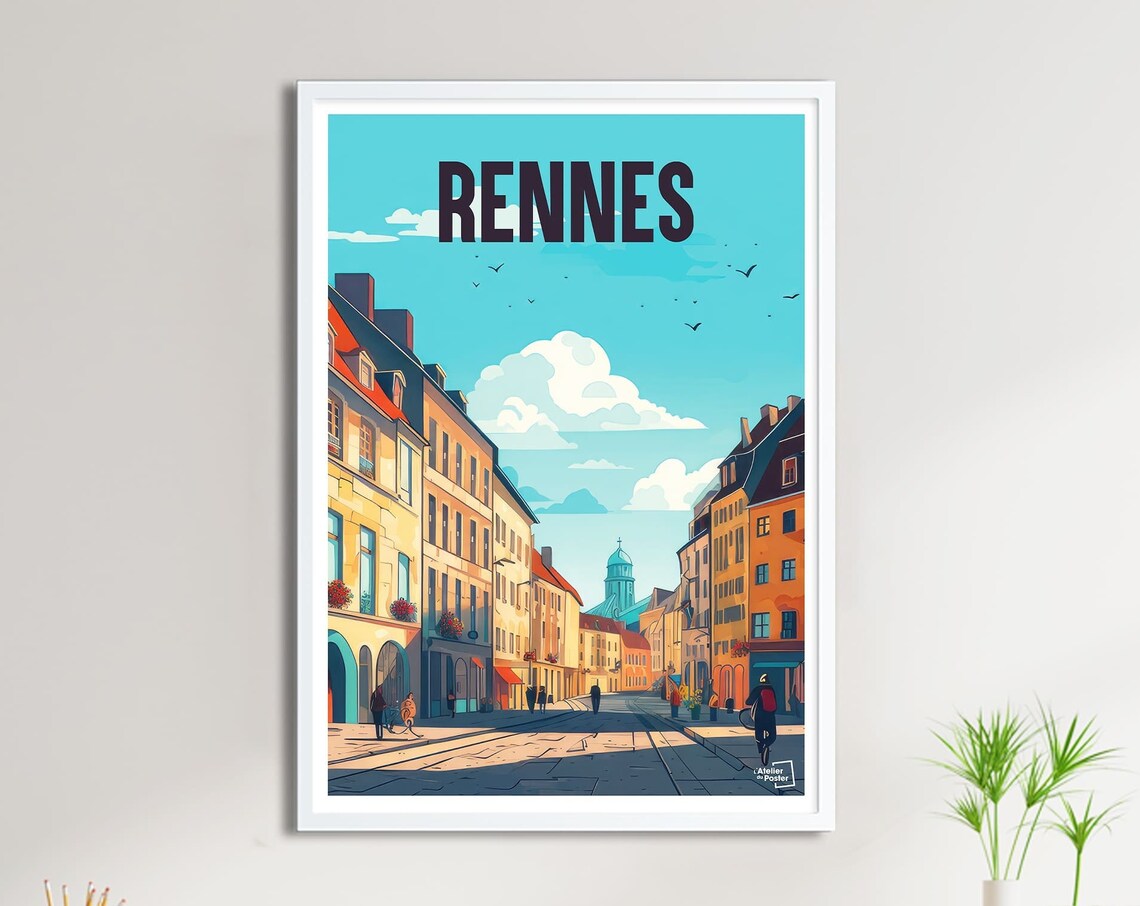 Rennes Travel Poster, France Wall Art Print
