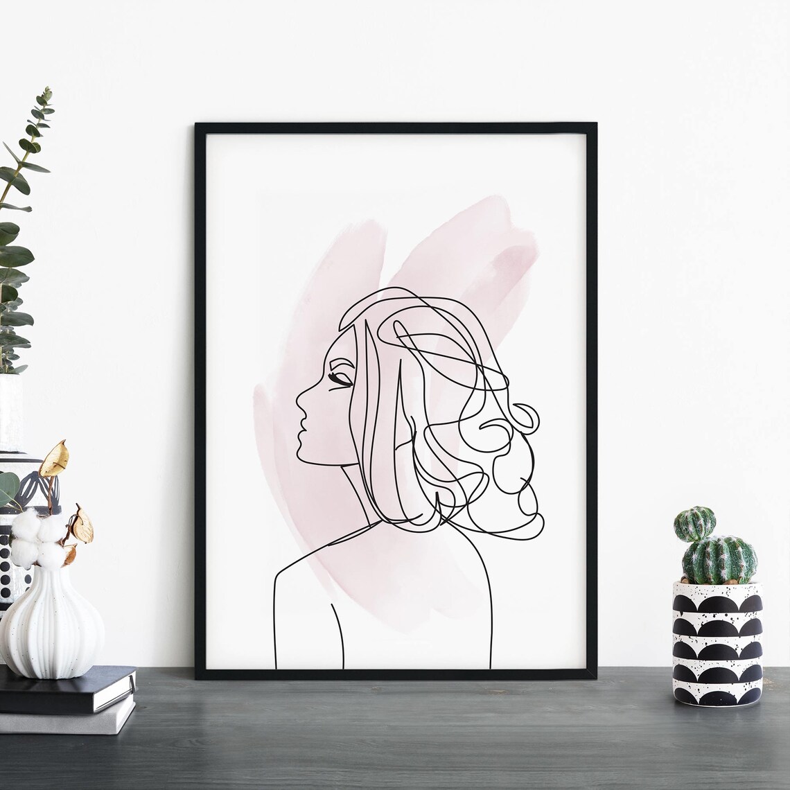 Female Fashion Line Drawing Print Wall Art 4x6 5x7 A4 A3 A2 A1