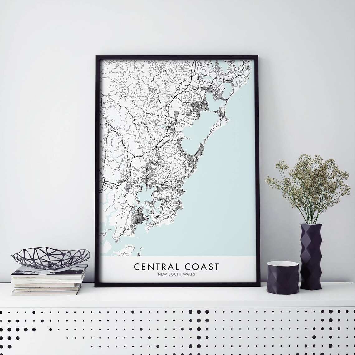 Central Coast New South Wales City Map Art Print