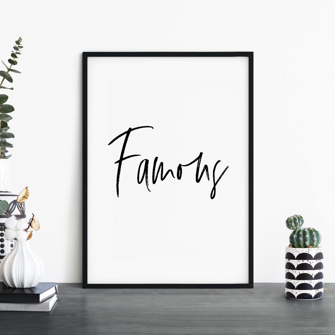 Famous Bold Single Word Calligraphy Script Typography Poster