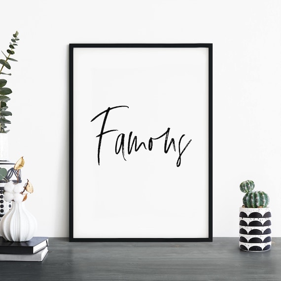 Famous Bold Single Word Calligraphy Script Typography Poster