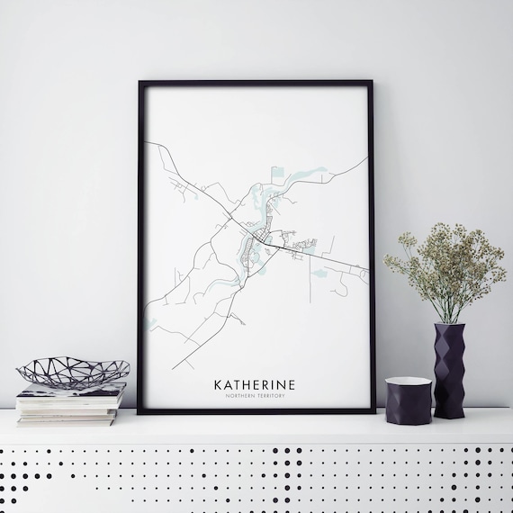Katherine Northern Territory Australia Outback City Map Travel Poster