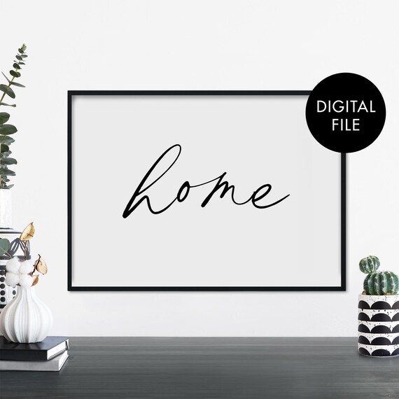 Home Delicate Handwritten Script Minimalist Typography Poster