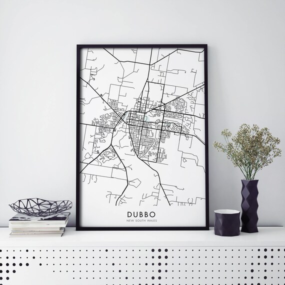 Dubbo New South Wales Australia Minimal City Map Line Art Poster