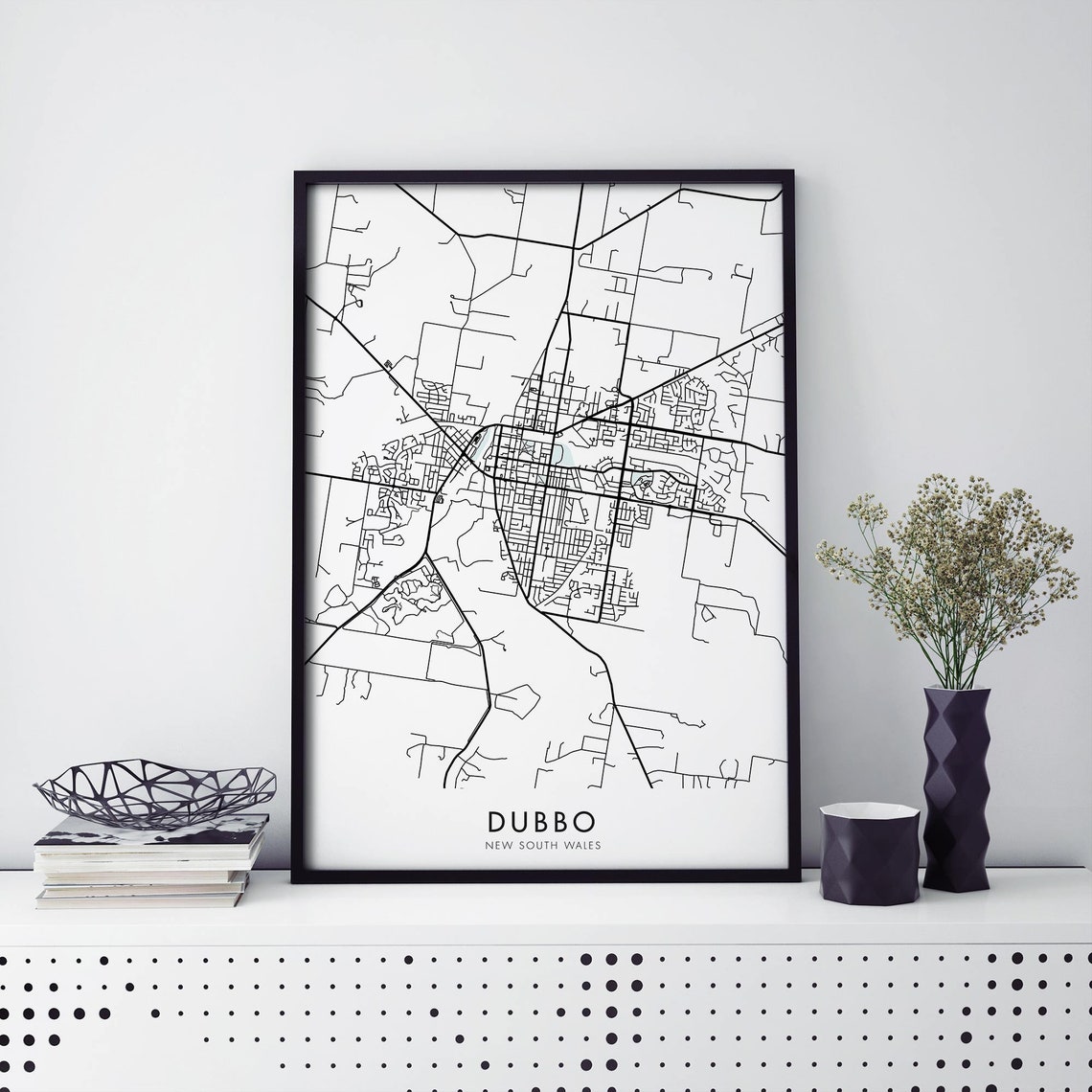 Dubbo New South Wales Australia Minimal City Map Line Art Poster