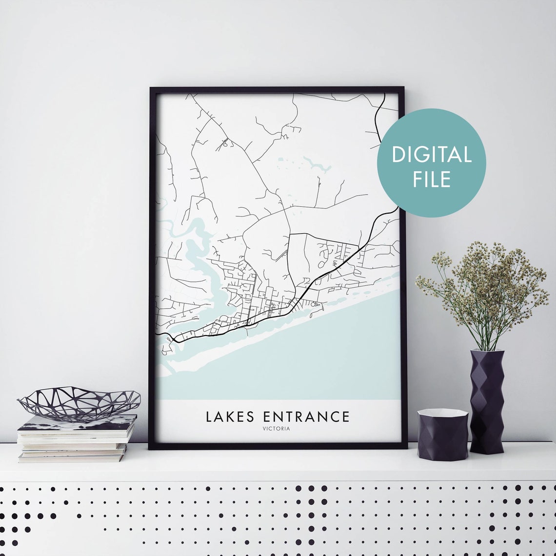 Lakes Entrance Victoria Australia Minimalist City Map Poster