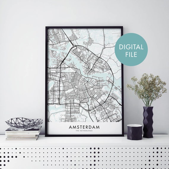 Amsterdam Netherlands City Map Art Print