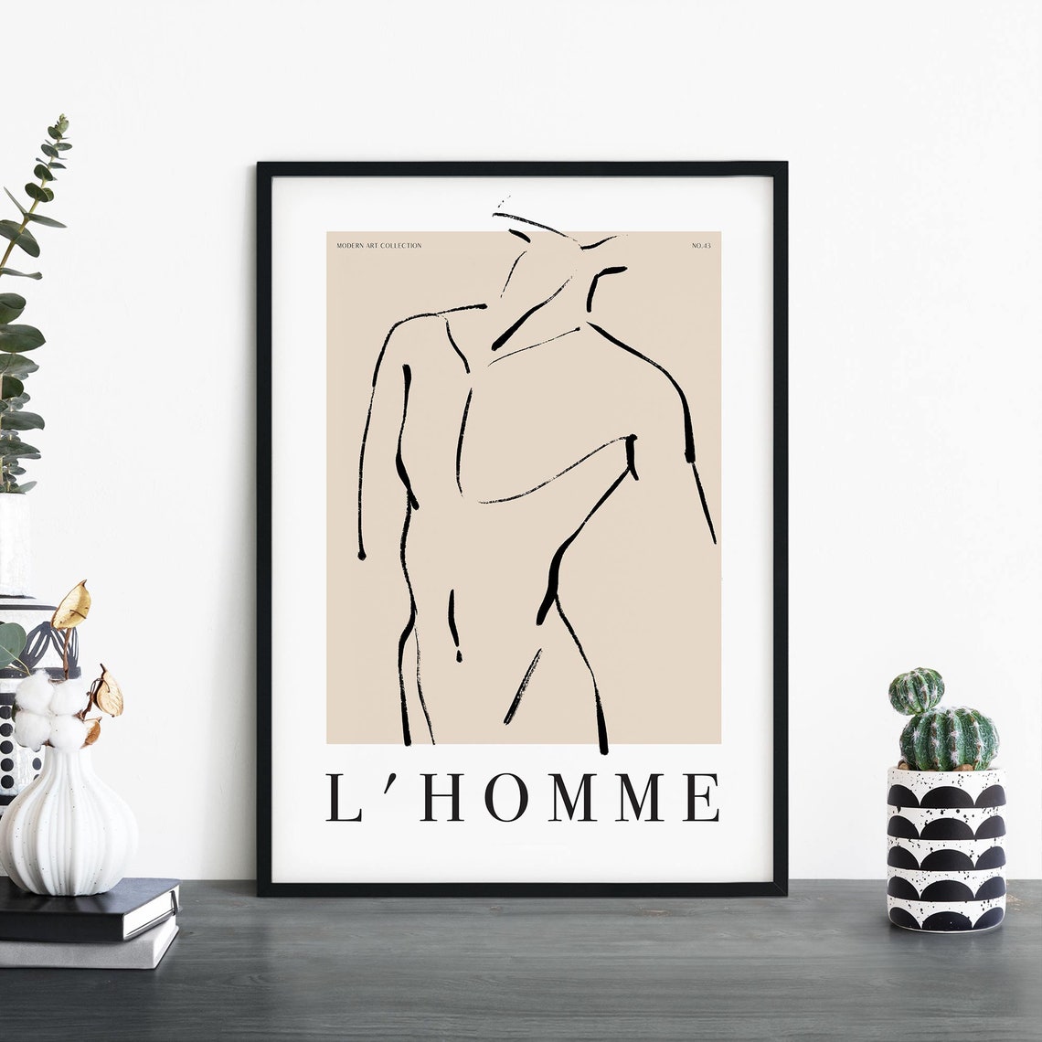 L'Homme Male Torso Confident Brushstroke Modern Collection No43 Print