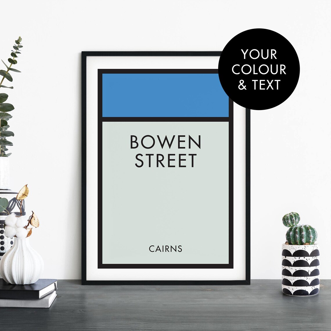 Custom Monopolystyle Poster Print, Personal Text