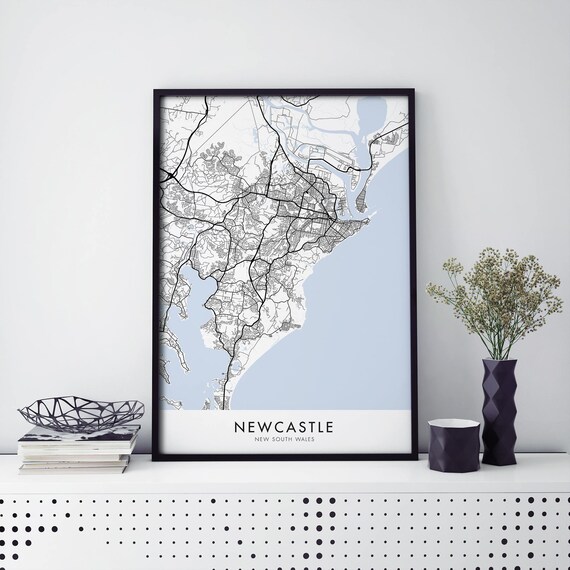 Newcastle New South Wales Australia City Map Modern Art Poster