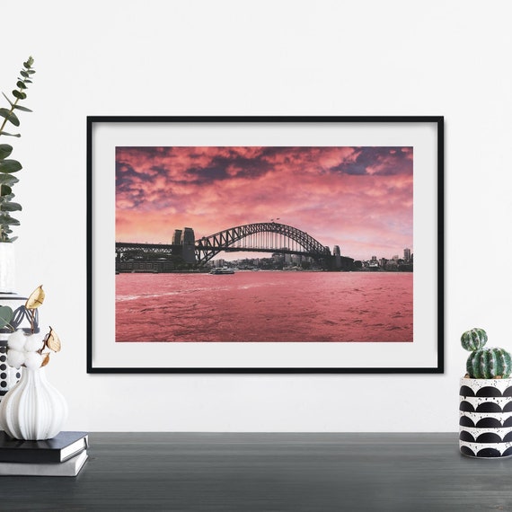 Sydney Harbour Bridge Australia Print Wall Art A4 A3 A2 A1