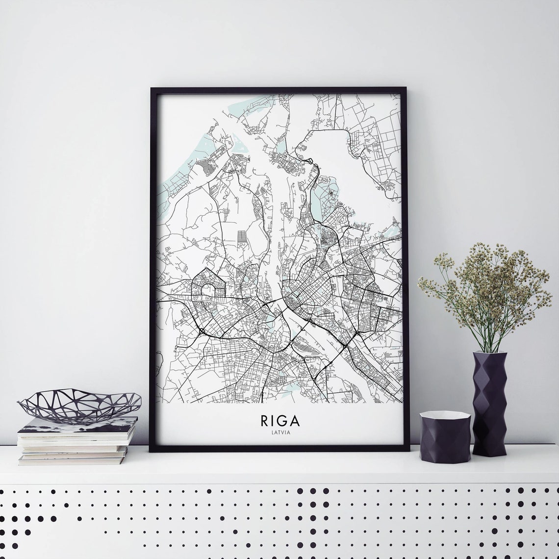 Riga Latvia City Map Art Print