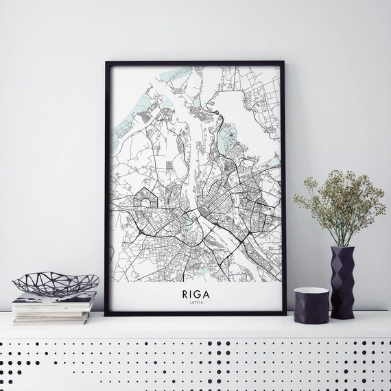 Riga Latvia City Map Art Print