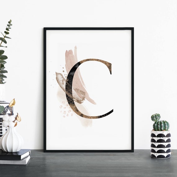 Letter C Alphabet Abstract Print Wall Art 4x6 5x7 A4 A3 A2 A1