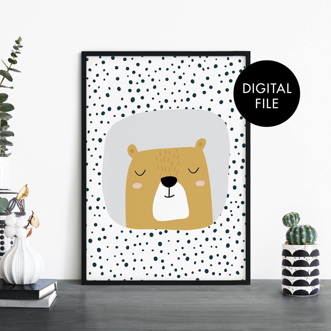 Bear Poster Print for Nursery Bedroom