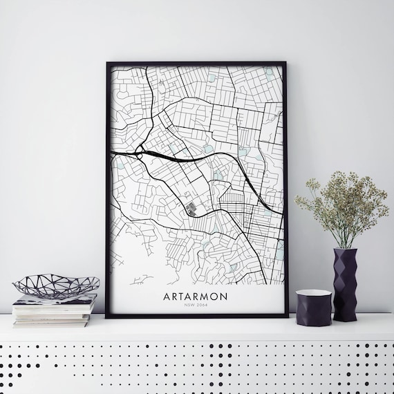 Artarmon Sydney Australia Minimalist City Map Street Plan Poster