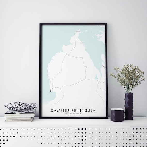 Dampier Peninsula Western Australia Minimalist Map Art Poster